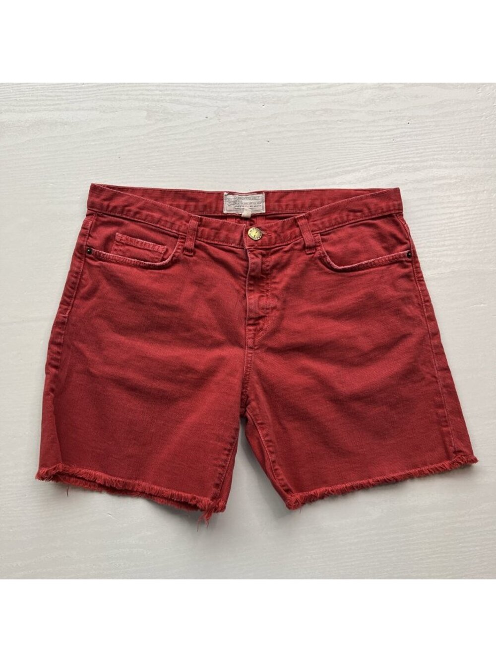 Current Elliot Cutoff Shorts Womens‎ 29 Red Denim 6" Inseam Raw Hem